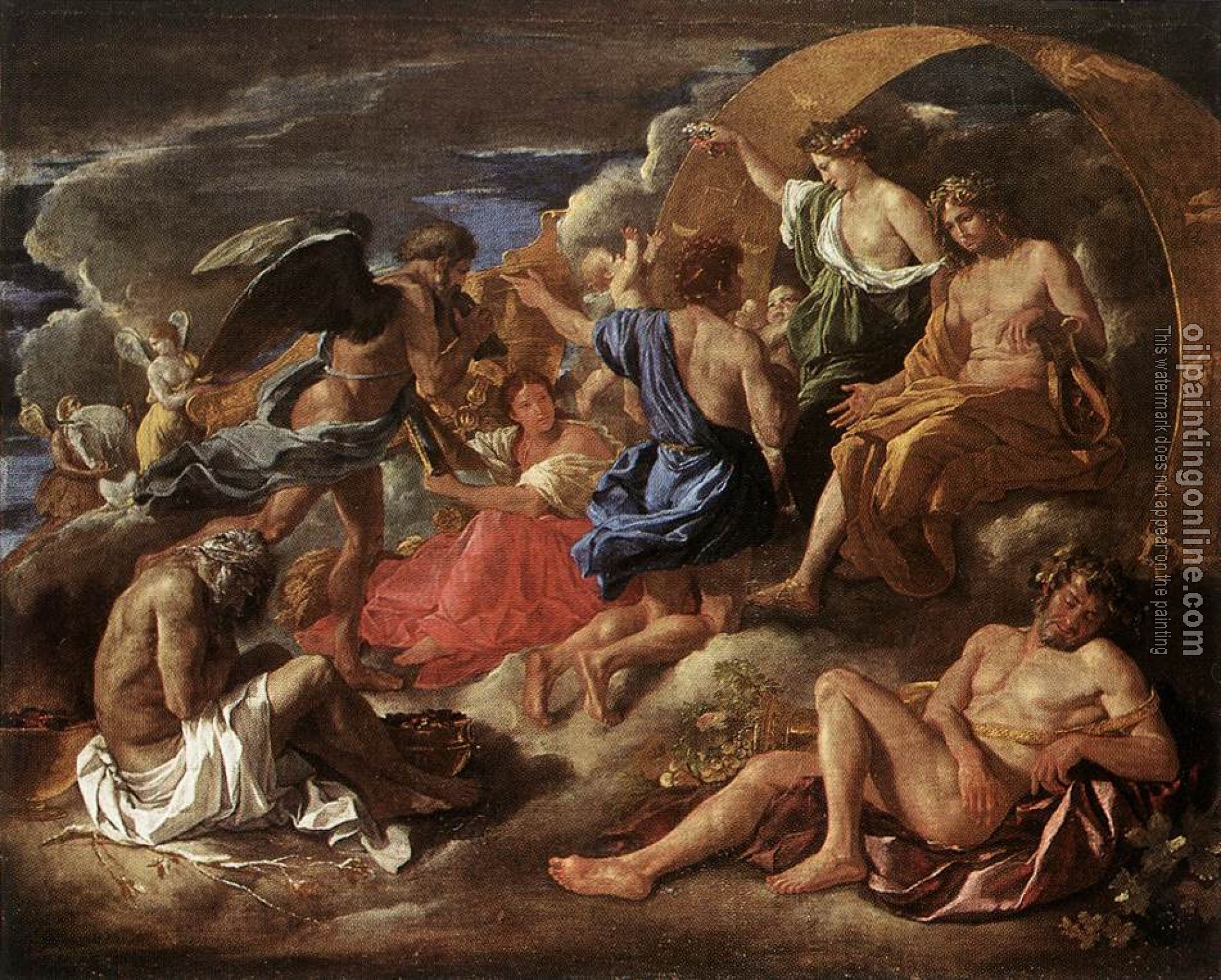 Poussin, Nicolas - Helios and Phaeton with Saturn and the Four Seasons